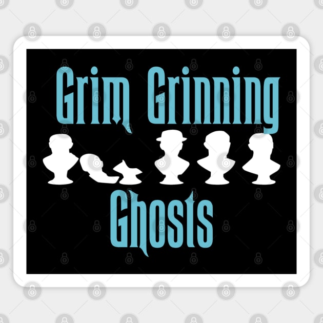 Ghostly Grim Grinning Ghosts Magnet by magicmirror